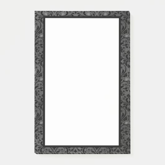 Gothic Rose in Schwarz und Grau Post-it Klebezettel (Vorderseite)