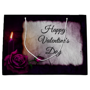 Gothic Rose, Kerze und Pergament Valentinstag Große Geschenktüte