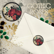 Gothic Rose Klassischer Rundaufkleber