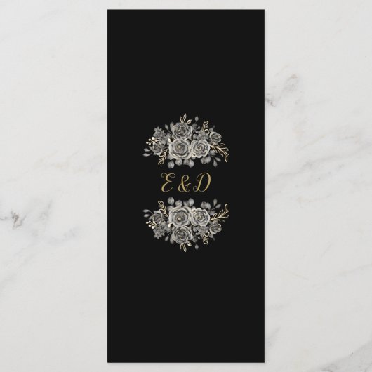 Gothic Rose Lights Hochzeit Danke Platzkarte Menükarte (Rückseite)