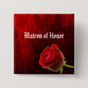 Gothic Rose Matron of Honor Button