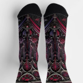 Gothic Rose Printed Socks - Crew Socks Socken (Oben)