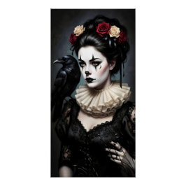 Gothic Rose Queen – Dark Romantic Art with Skeleto Poster