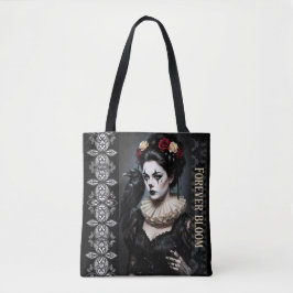 Gothic Rose Queen – Dark Romantic Art with Skeleto Tasche