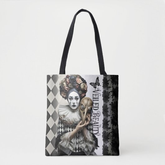 Gothic Rose Queen – Dark Romantic Art with Skeleto Tasche (Vorderseite)