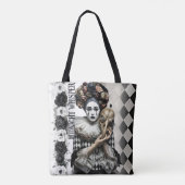 Gothic Rose Queen – Dark Romantic Art with Skeleto Tasche (Rückseite)