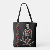 Gothic Rose Queen – Dark Romantic Art with Skeleto Tasche (Rückseite)