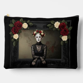 Gothic Rose Queen – Dark Romantic Art with Skeleto Zubehörtasche