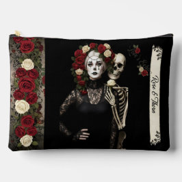 Gothic Rose Queen – Dark Romantic Art with Skeleto Zubehörtasche