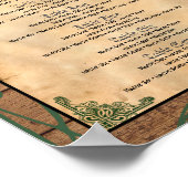 Gothic Rose Rot und Schwarz Tischnummer Poster (Ecke)