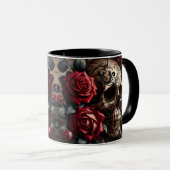 Gothic Rose Schwarz Tasse (VorderseiteRechts)