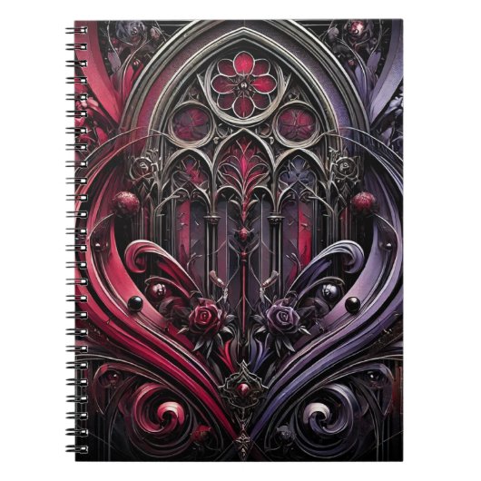 Gothic Rose Spiral Notebook Notizblock (Vorderseite)