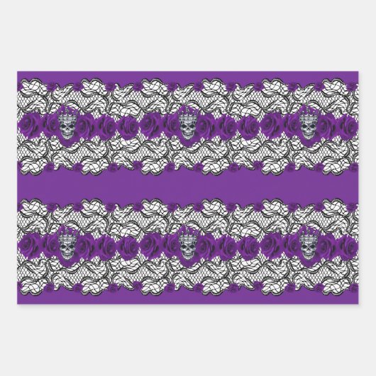 Gothic:Rose, Spitzen und Schädel Geschenkpapier Set (Vorderseite 3)