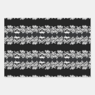 Gothic:Rose, Spitzen und Schädel Geschenkpapier Set
