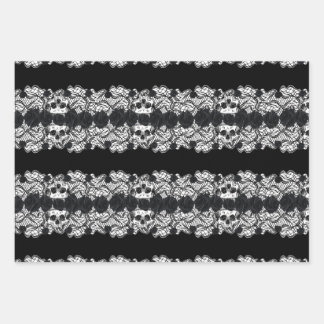 Gothic:Rose, Spitzen und Schädel Geschenkpapier Set