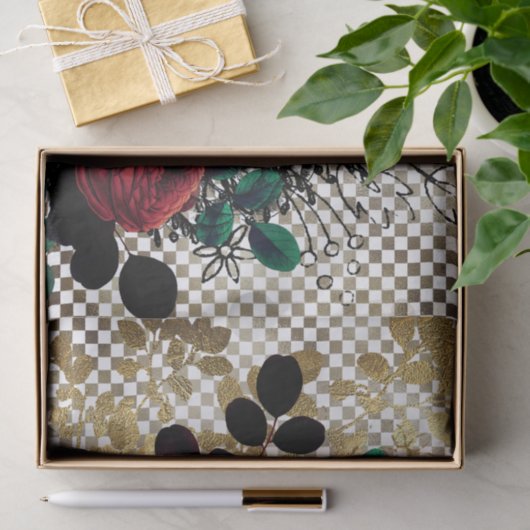 Gothic-Rose-Tissue Seidenpapier (Geschenk)