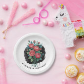 Gothic Rose Wedding Frame Pappteller (Party)