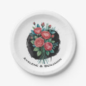 Gothic Rose Wedding Frame Pappteller (Vorderseite)