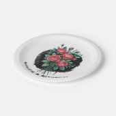 Gothic Rose Wedding Frame Pappteller (Schrägansicht)