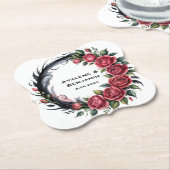 Gothic Rose Wedding Frame Untersetzer (angewinkelt)