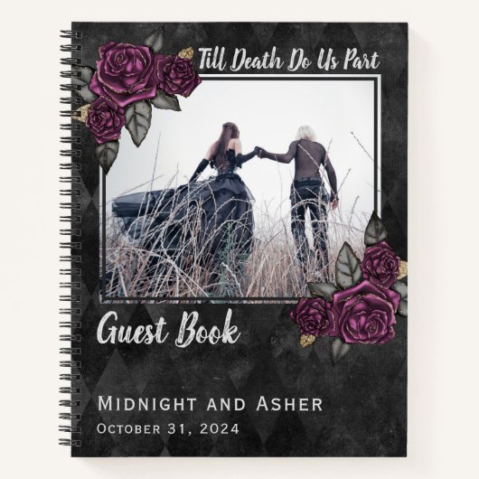 Gothic Rose Wedding Gästebuch Notizblock (Vorderseite)