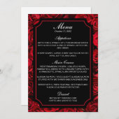 Gothic Rose Wedding Menu (keine Rückversion) Menükarte (Vorne/Hinten)