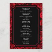 Gothic Rose Wedding Program Wide Menükarte (Rückseite)