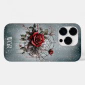 Gothic Rose Wreath Monogram Case-Mate iPhone Hülle (Rückseite (Horizontal))