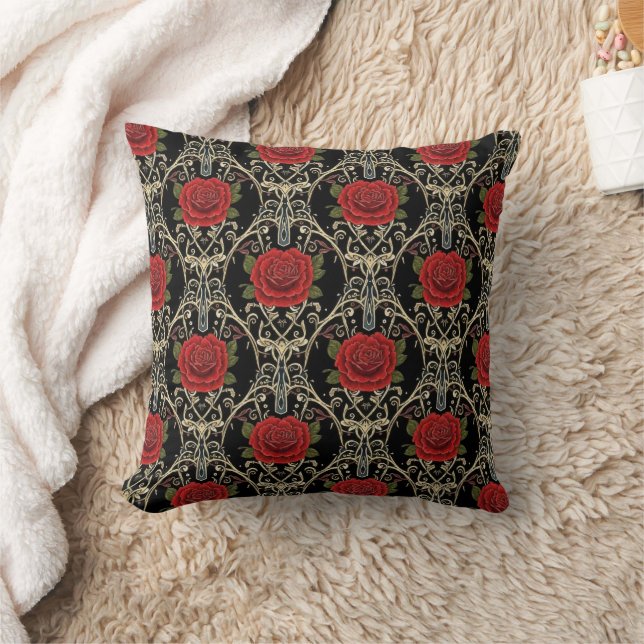 Gothic-Rosen-Muster  Kissen (Decke)