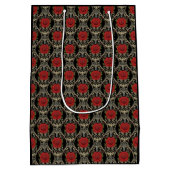 Gothic-Rosen-Muster Mittlere Geschenktüte (Rückseite)
