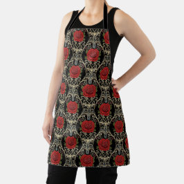 Gothic-Rosen-Muster Schürze