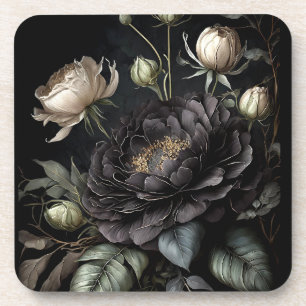 Gothic-Rosenanordnung schwarze Blume Getränkeuntersetzer