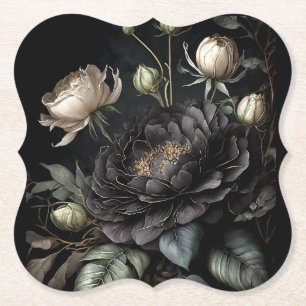 Gothic-Rosenanordnung Schwarze Blume Untersetzer