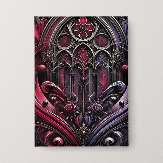 Gothic-Rosenknopf – Kühnes Accessoire Button (Vorderseite)