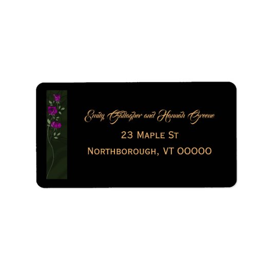 Gothic Roses Adressetiketten (Vorne)