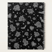 Gothic Roses & Bats Pattern | Hot Pink Dark Romanc Planer (Rückseite)