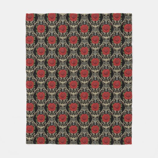 Gothic Roses Muster Fleecedecke (Vorderseite)