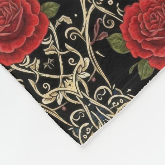 Gothic Roses Muster Fleecedecke (Ecke)