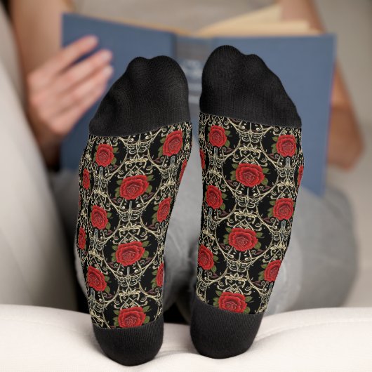 Gothic Roses Muster Socken (Unterseite)