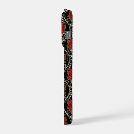 Gothic Roses Pattern Phone Case iPhone Hülle (Linke Seite)