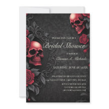 Gothic Rot & Schwarz Totenkopf & Rosen Brautparty