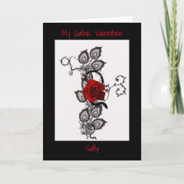 Gothic rote Rose Valentines Karte