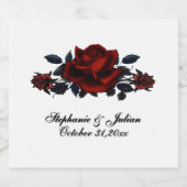 Gothic Rote Rose White Wedding Schaumweinetikett (Einzelnes Label)
