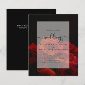Gothic Rote Rosen Goth Wedding Einladung (Vorne/Hinten)