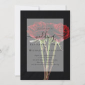 Gothic Rote Rosen Goth Wedding Einladung (Vorderseite)
