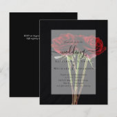 Gothic Rote Rosen Goth Wedding Einladung (Vorne/Hinten)