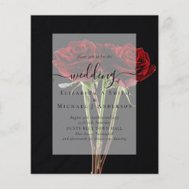 Gothic Rote Rosen Goth Wedding Einladung Flyer