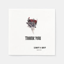 Gothic Rote Rosen Skeleton Vielen Dank