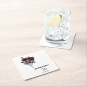 Gothic Rote Rosen Skeleton Wedding Rechteckiger Pappuntersetzer (Vor Ort)