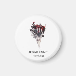 Gothic rote Rosen Skelett Hochzeit  Magnet